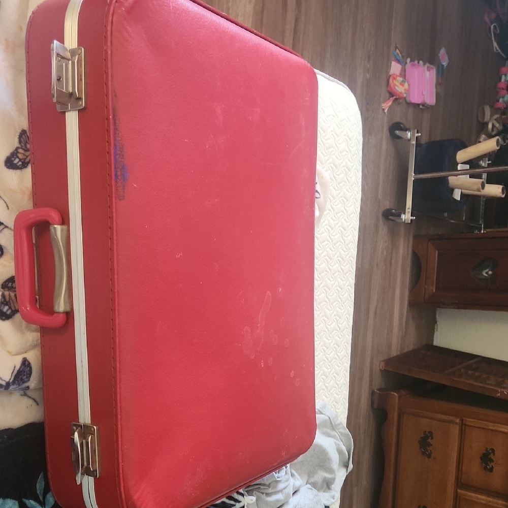 Vintage Red Suitcase
